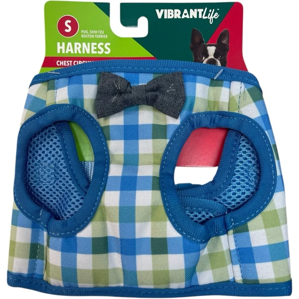 Vibrant Life XS/Small Dog Harness Blue Plaid